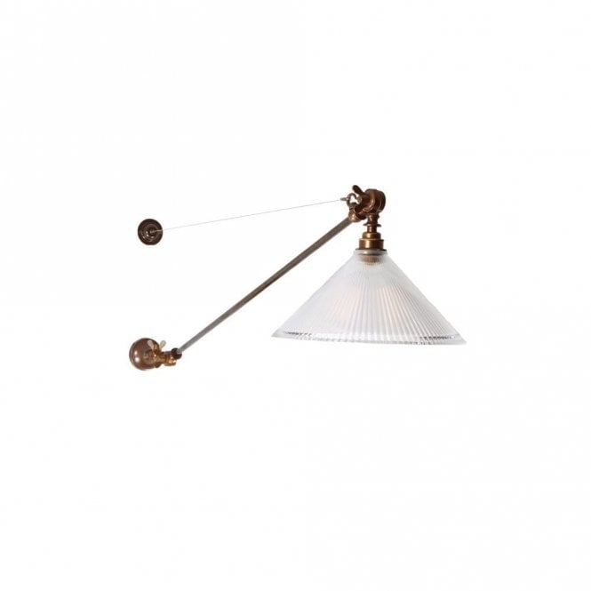NYX - Adjustable Coolie Glass Wall Light In Antique Brass