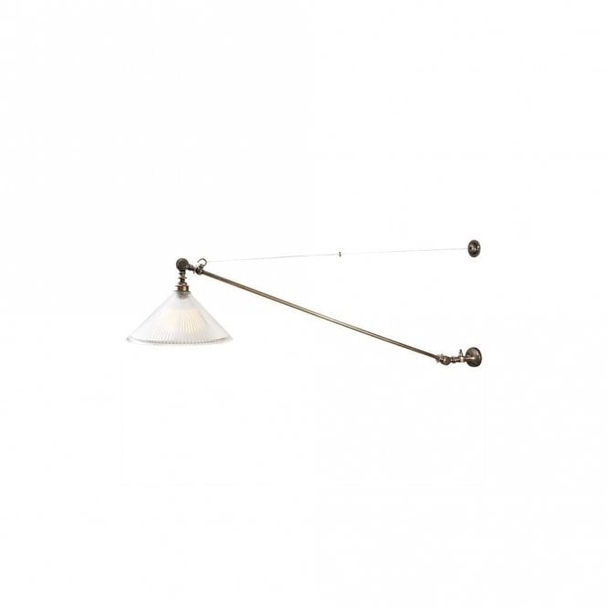 NYX - Adjustable Coolie Glass Wall Light In Antique Silver