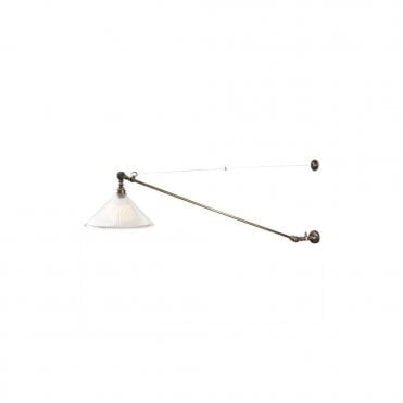 NYX - Adjustable Coolie Glass Wall Light In Antique Silver