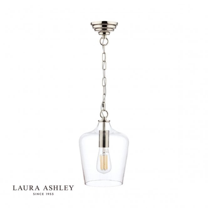 Ockley Pendant in Polished Chrome & Glass