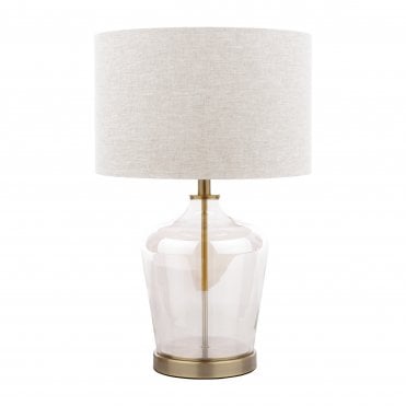 antique brass and champagne glass touch table lamp