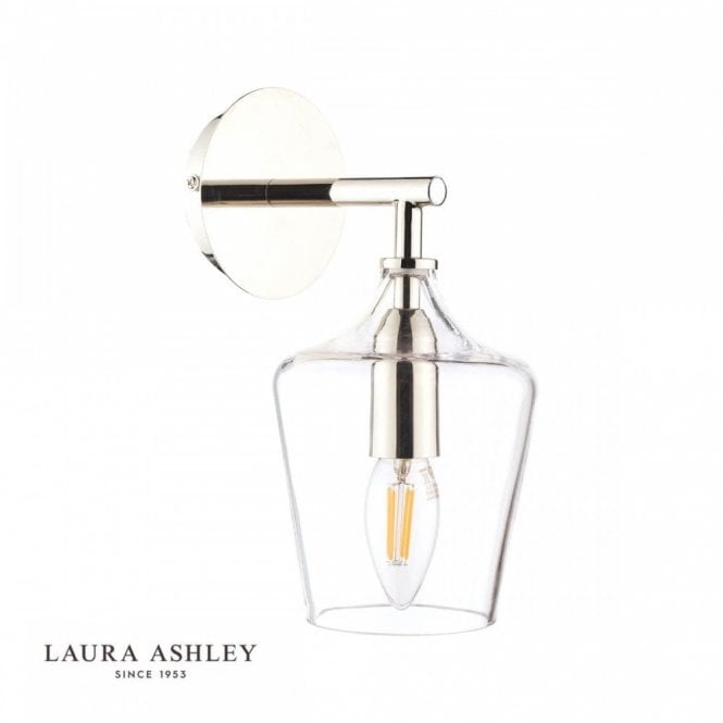 Ockley Wall Light in Polished Chrome & Glass