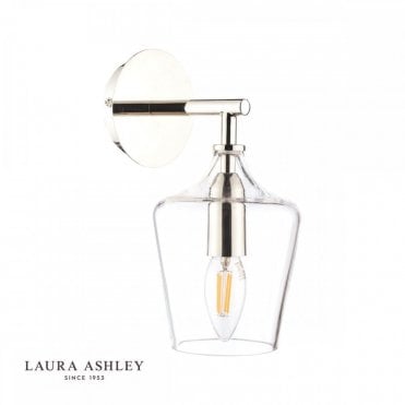 Ockley Wall Light in Polished Chrome & Glass