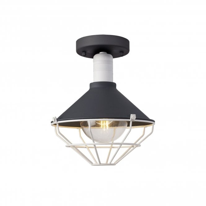 OCTOCAGE Semi-Flush Ceiling, IP65, Anthracite Matt White,