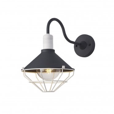 OCTOCAGE Wall Lamp, IP65, Antracite Matt White,