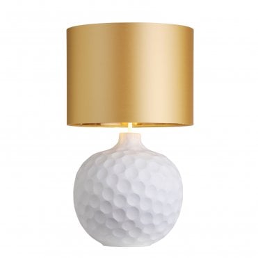 matte white dimpled textured table lamp