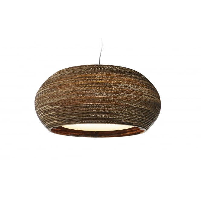 OHIO 82cm Diameter Spheroid Ceiling Pendant Natural Brown Recycled Cardboard