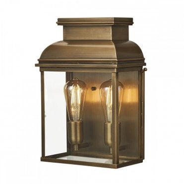 OLD Bailey Traditional 2 Light Large Exterior Wall Lantern Aged Brass