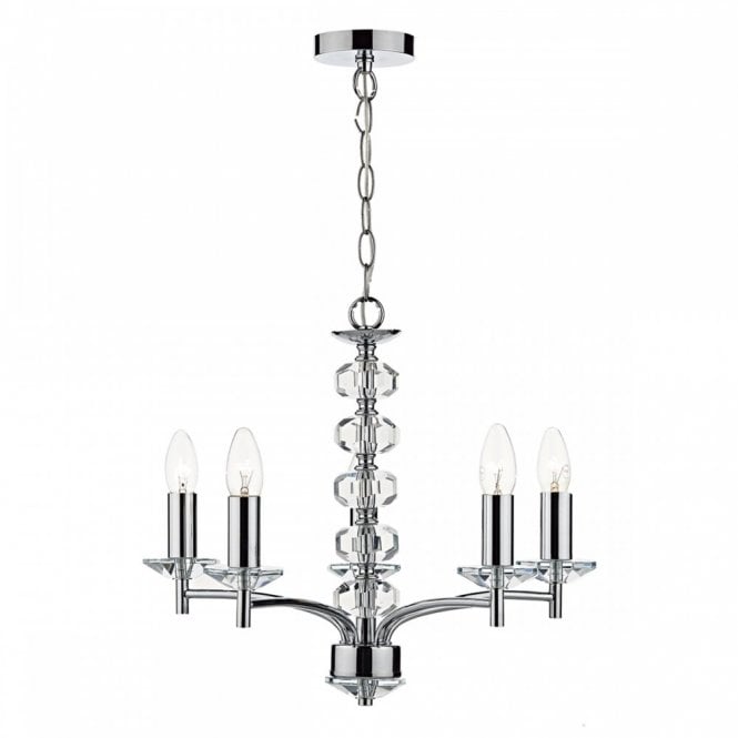 OLEANA - 5 Light Ceiling Pendant Polished Chrome Crystal