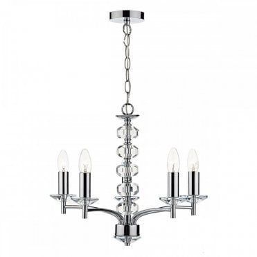 OLEANA - 5 Light Ceiling Pendant Polished Chrome Crystal