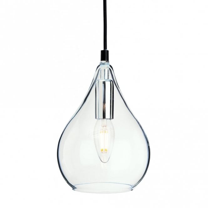 OMAR Pendant, Chrome with Clear Glass
