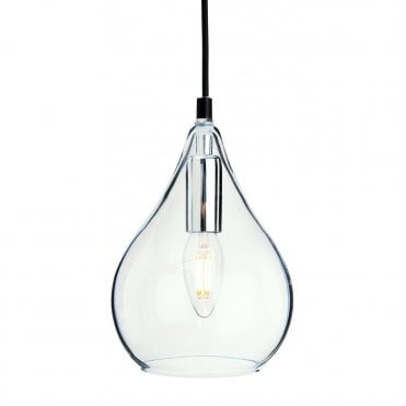 OMAR Pendant, Chrome with Clear Glass