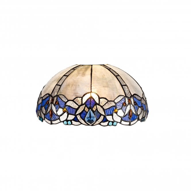 OMARI Art Nouveau Easy Fit Tiffany Ceiling Shade in Blue