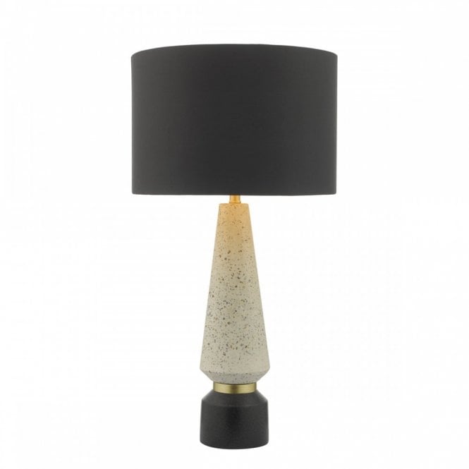 ONORA Terrazzo Table Lamp White & Black With Black Drum Shade
