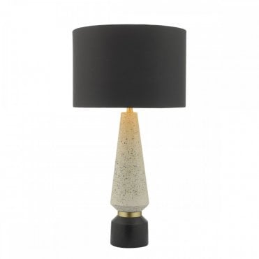 ONORA Terrazzo Table Lamp White & Black With Black Drum Shade