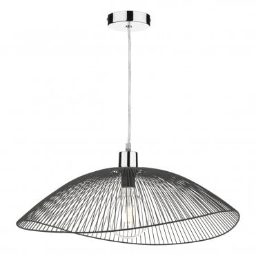 Pair of Ceiling Shades Matte Black wire frame