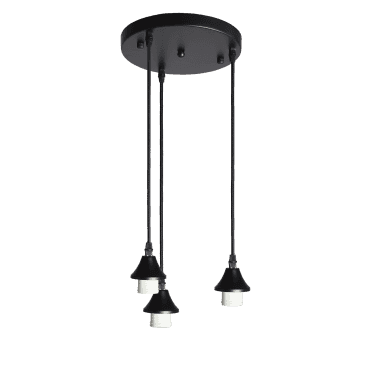 OPT 3 Light Ceiling Pendant Cluster in Black