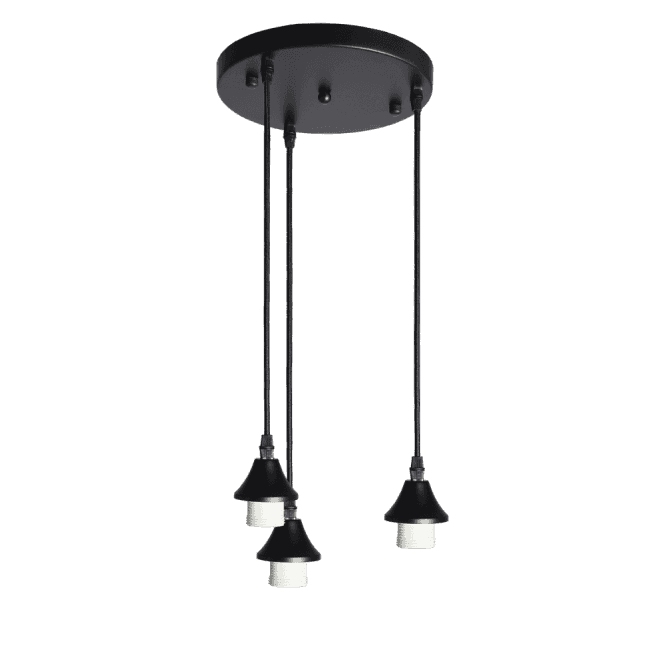 OPT 3 Light Ceiling Pendant Cluster in Black