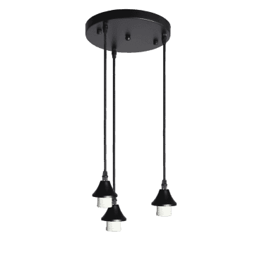 OPT 3 Light Ceiling Pendant Cluster in Black