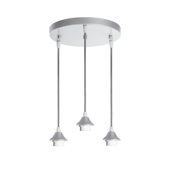 OPT 3 light Ceiling Pendant Cluster in Silver