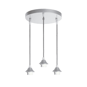 OPT 3 light Ceiling Pendant Cluster in Silver