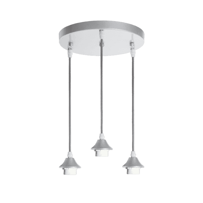 OPT 3 light Ceiling Pendant Cluster in Silver