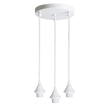 OPT 3 Light Ceiling Pendant Cluster in White