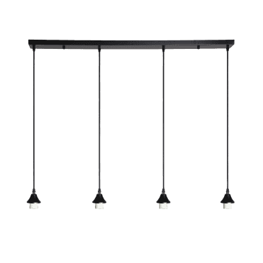 OPT 4 Light Ceiling Pendant Bar Suspension in Black