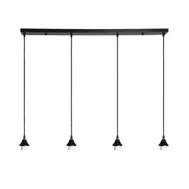 OPT 4 Light Ceiling Pendant Bar Suspension in Black