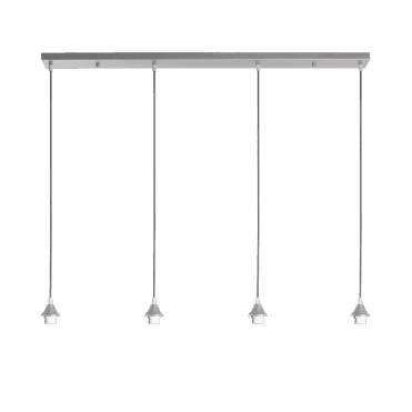 OPT 4 Light Ceiling Pendant Bar Suspension in Silver