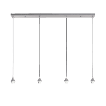 OPT 4 Light Ceiling Pendant Bar Suspension in Silver