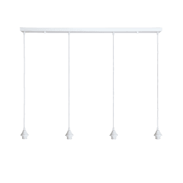 OPT 4 Light Ceiling Pendant Bar Suspension in White