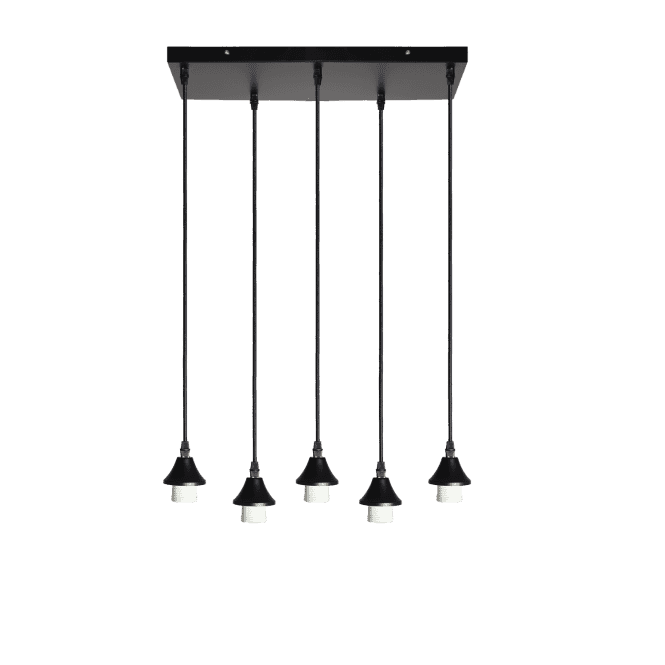 OPT 5 Light Ceiling Pendant Bar Suspension in Black