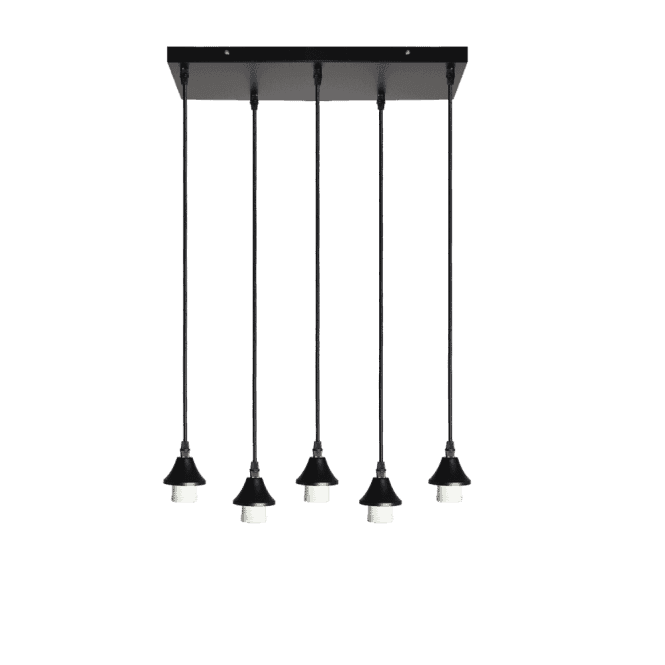 OPT 5 Light Ceiling Pendant Bar Suspension in Black