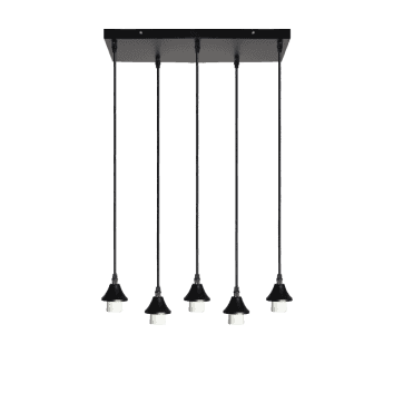 OPT 5 Light Ceiling Pendant Bar Suspension in Black