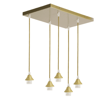 OPT 5 Light Ceiling Pendant Bar Suspension in Gold