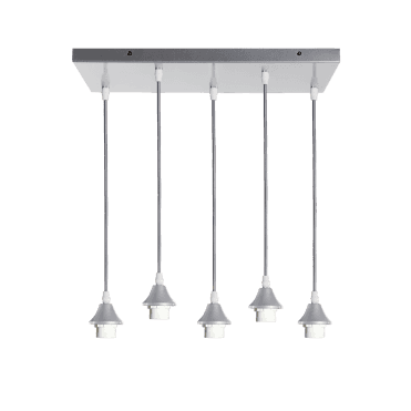 OPT 5 Light Ceiling Pendant Bar Suspension in Silver