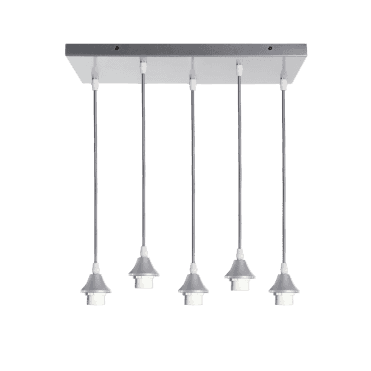 OPT 5 Light Ceiling Pendant Bar Suspension in Silver