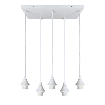 OPT 5 Light Ceiling Pendant Bar Suspension in White