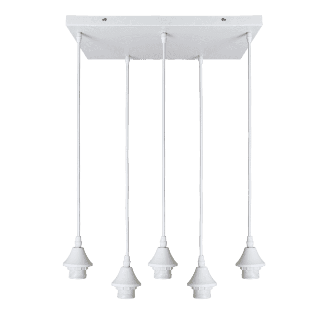 OPT 5 Light Ceiling Pendant Bar Suspension in White