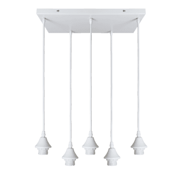 OPT 5 Light Ceiling Pendant Bar Suspension in White
