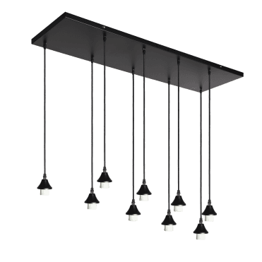 9 Light Ceiling Pendant Bar Suspension in black
