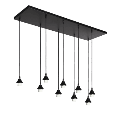 OPT 9 Light Ceiling Pendant Bar Suspension in black