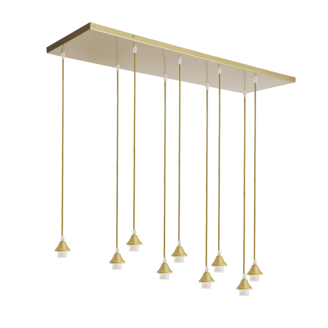 OPT 9 Light Ceiling Pendant Bar Suspension in gold
