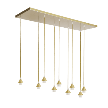 OPT 9 Light Ceiling Pendant Bar Suspension in gold