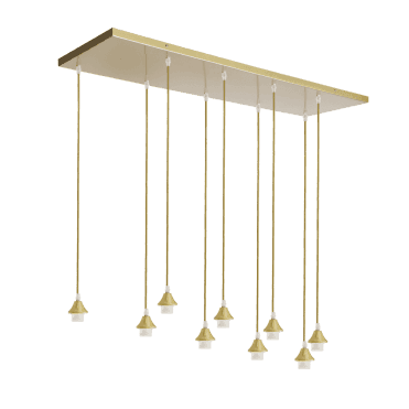 OPT 9 Light Ceiling Pendant Bar Suspension in gold