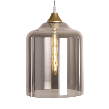 Wide Cylinder Shade in Smoke Finish (GLASS ONLY)