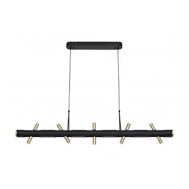 OPTIC Ceiling Pendant Bar Light Sand Black/Gold Detail Adjustable Arms