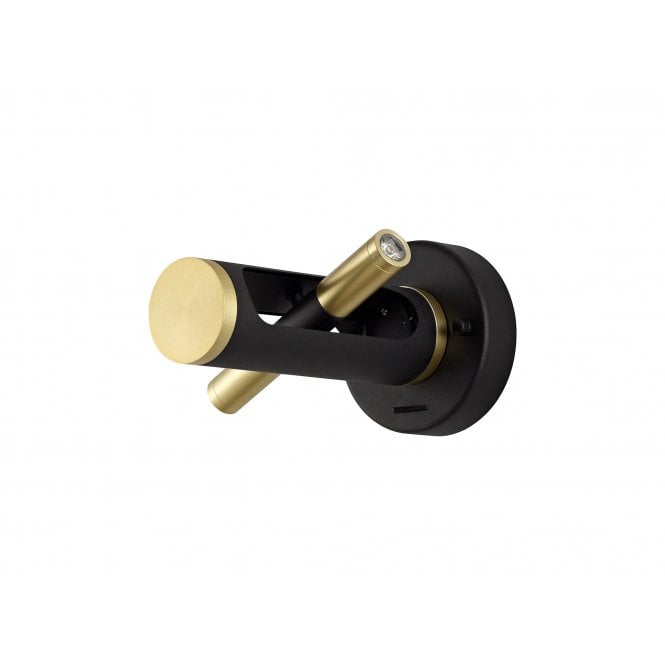 OPTIC LED Wall Light Sand Black/Gold Adjustable Arms