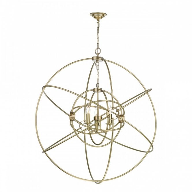 ORB 3 Light Gyroscope Ceiling Large Pendant Butter Brass